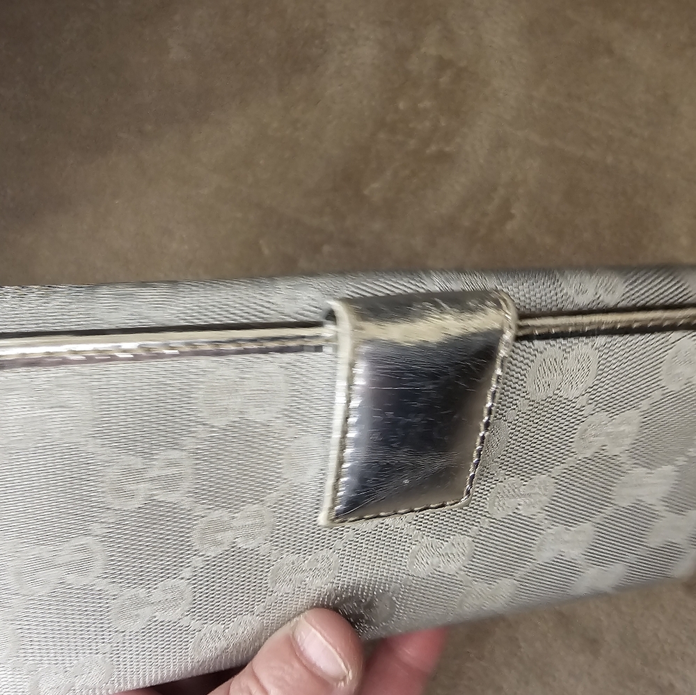Gucci Rare Silver canvas Long Wallet with Box - Picture 11 of 16